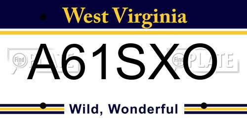 A61SXO West Virginia License Plate