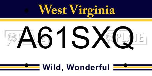 A61SXQ West Virginia License Plate