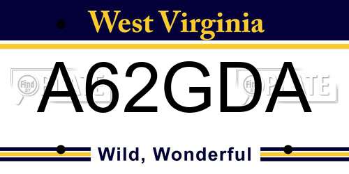 A62GDA West Virginia License Plate