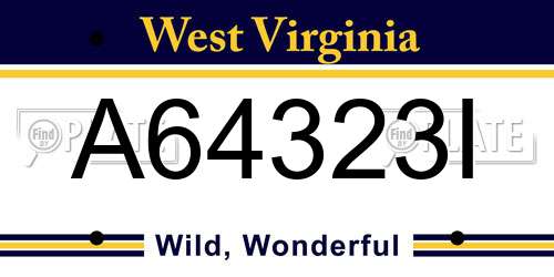A64323I West Virginia License Plate