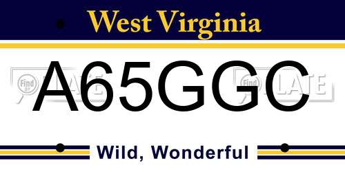 A65GGC West Virginia License Plate