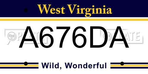 A676DA West Virginia License Plate