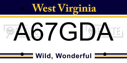 A67GDA West Virginia License Plate