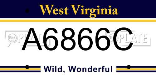 A6866C West Virginia License Plate
