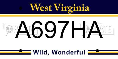 A697HA West Virginia License Plate