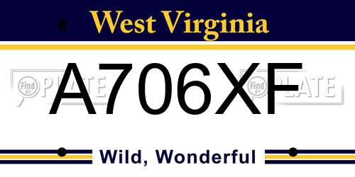 A706XF West Virginia License Plate