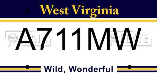 A711MW West Virginia License Plate
