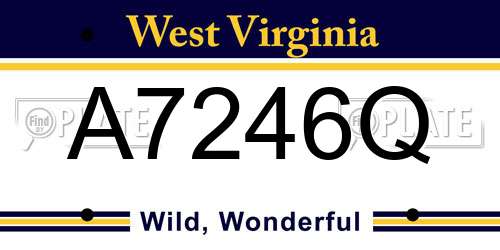 A7246Q West Virginia License Plate