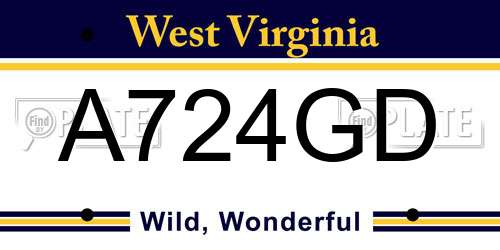 A724GD West Virginia License Plate