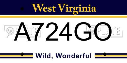 A724GO West Virginia License Plate