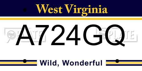 A724GQ West Virginia License Plate