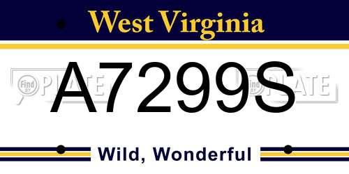 A7299S West Virginia License Plate