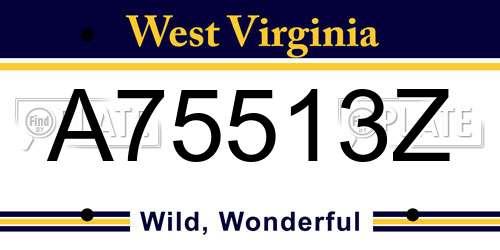 A75513Z West Virginia License Plate