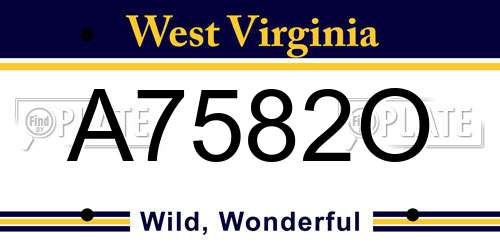 A7582O West Virginia License Plate