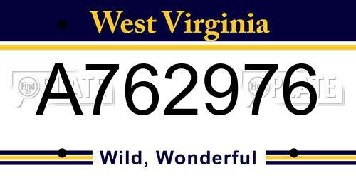 A762976 West Virginia License Plate