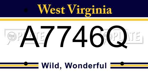 A7746Q West Virginia License Plate