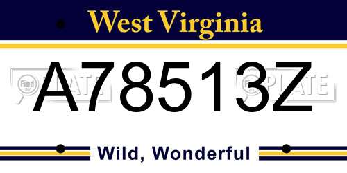 A78513Z West Virginia License Plate