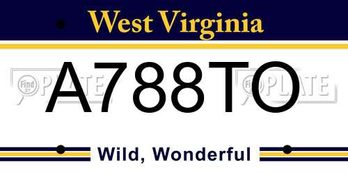 A788TO West Virginia License Plate