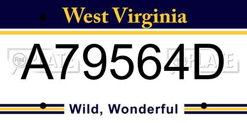 A79564D West Virginia License Plate