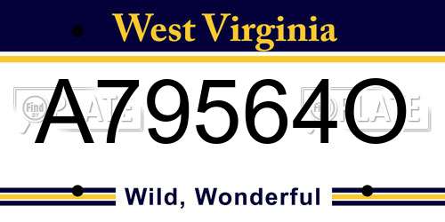 A79564O West Virginia License Plate