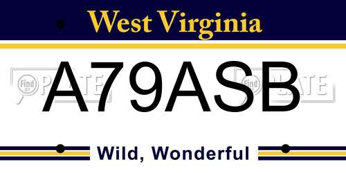 A79ASB West Virginia License Plate