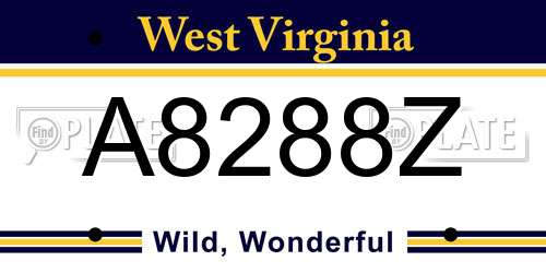 A8288Z West Virginia License Plate