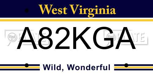 A82KGA West Virginia License Plate