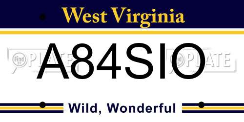 A84SIO West Virginia License Plate