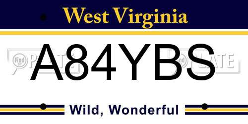 A84YBS West Virginia License Plate