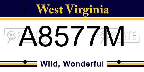A8577M West Virginia License Plate