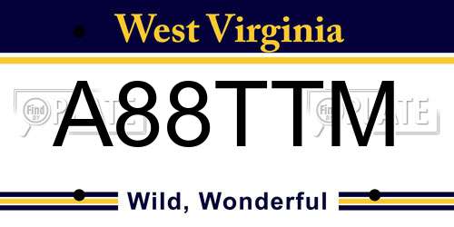 A88TTM West Virginia License Plate