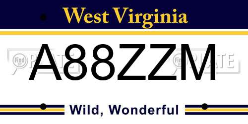 A88ZZM West Virginia License Plate
