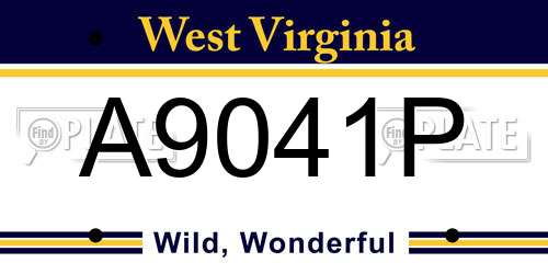 A9041P West Virginia License Plate