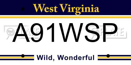 A91WSP West Virginia License Plate