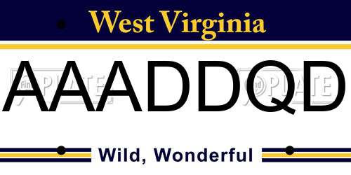 AAADDQD West Virginia License Plate