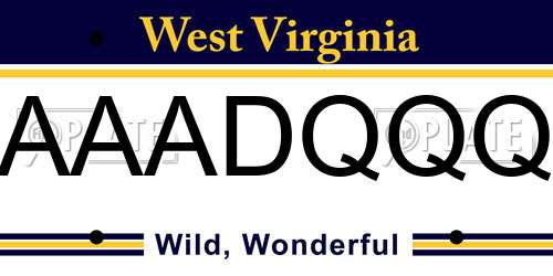 AAADQQQ West Virginia License Plate