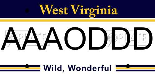 AAAODDD West Virginia License Plate