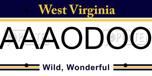 AAAODOO West Virginia License Plate