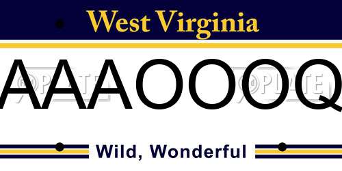 AAAOOOQ West Virginia License Plate