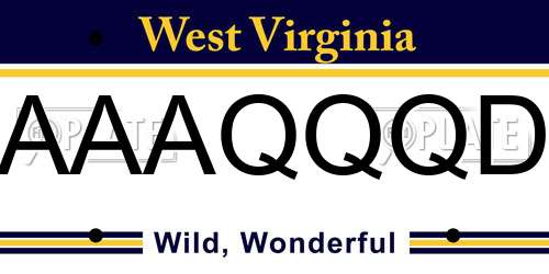 AAAQQQD West Virginia License Plate