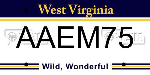 AAEM75 West Virginia License Plate