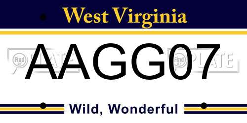 AAGG07 West Virginia License Plate