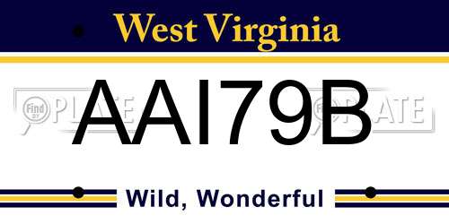 AAI79B West Virginia License Plate