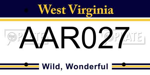 AAR027 West Virginia License Plate