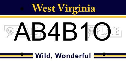 AB4B1O West Virginia License Plate