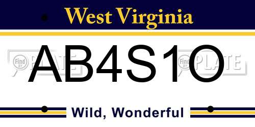 AB4S1O West Virginia License Plate