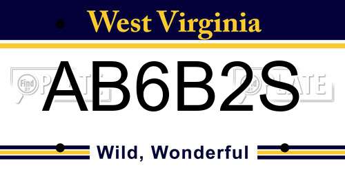 AB6B2S West Virginia License Plate