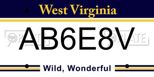 AB6E8V West Virginia License Plate