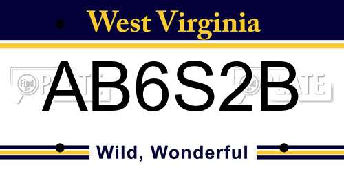 AB6S2B West Virginia License Plate