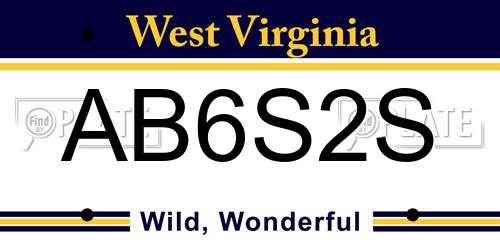 AB6S2S West Virginia License Plate